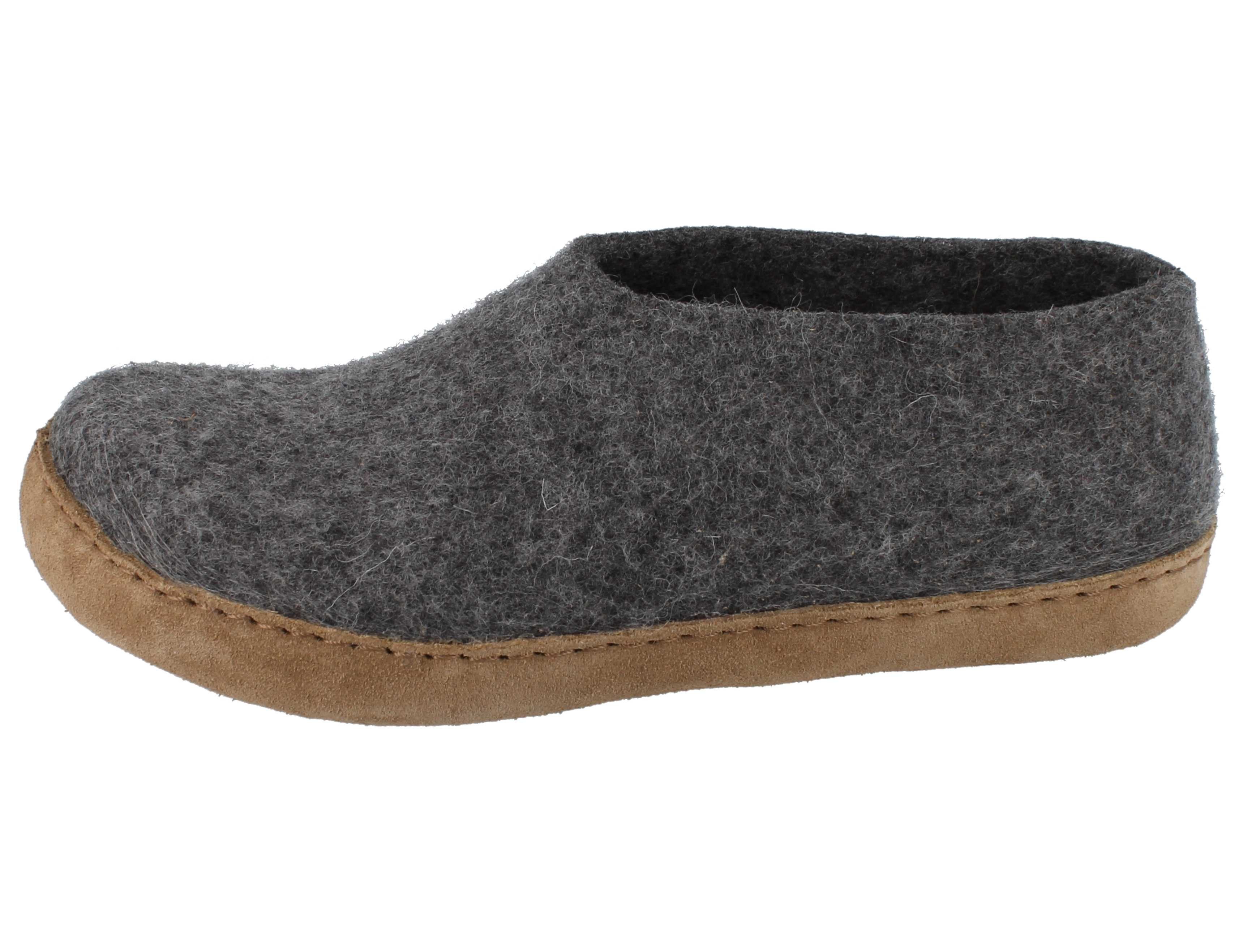 Haflinger HAFLINGER Emil´s Slipper Damen Herren Hausschuhe grau Wollfilz - Hausschuh Wechselfußbett