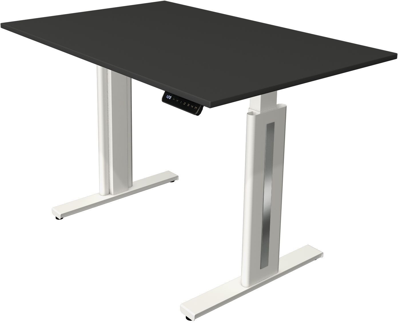 Schreibtisch Sitz-/Stehtisch Move 3 fresh BxTxH 120x80x72-120cm anthrazit/weiß