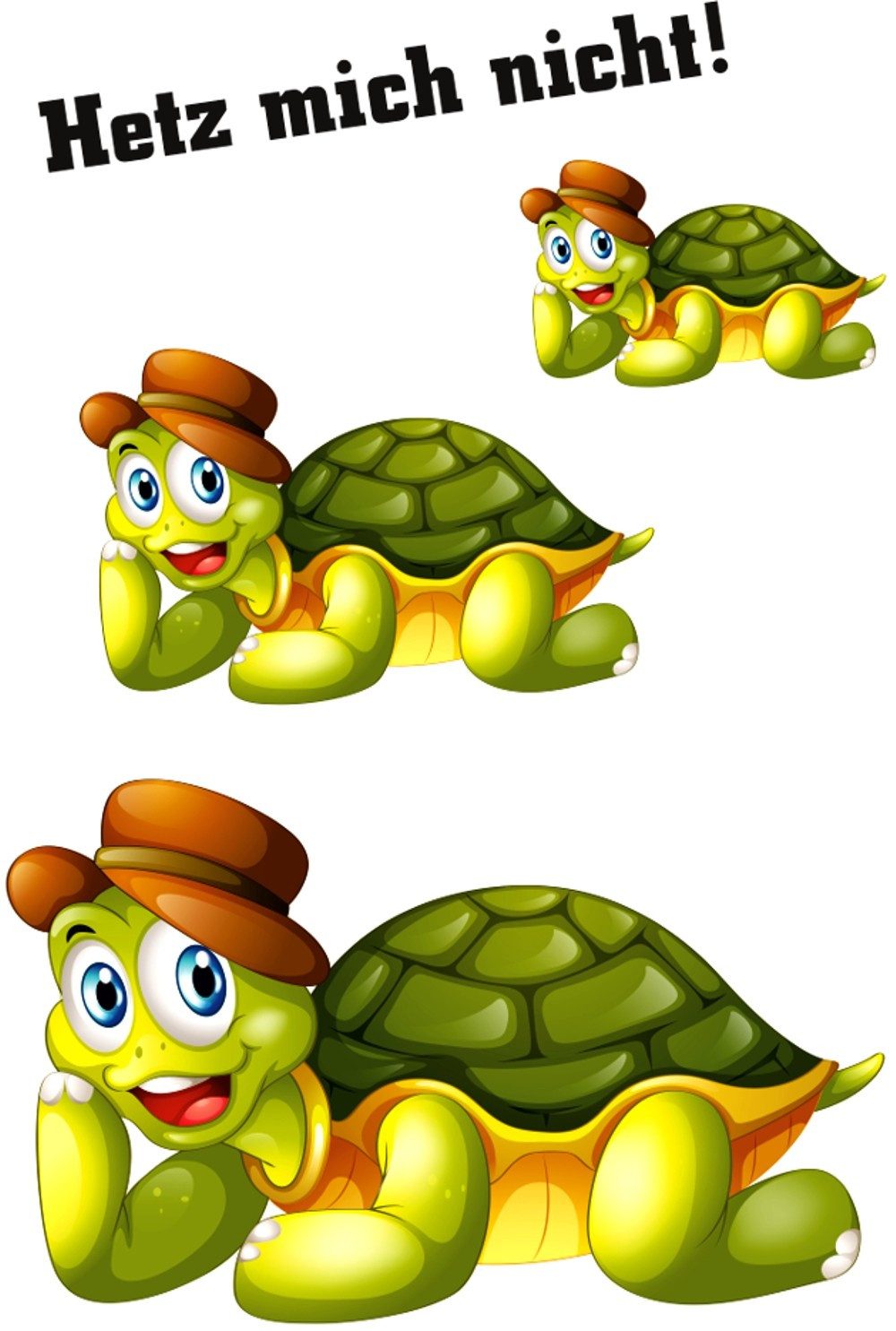 Hermann Schütz Aufkleber Aufkleber Schildkröten Hetz mich nicht! 3 Stück