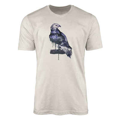 Sinus Art T-Shirt Herren Shirt Organic T-Shirt Aquarell Motiv Adler Bio-Baumwolle Ökomode Nachhaltig Farbe (1-tlg)