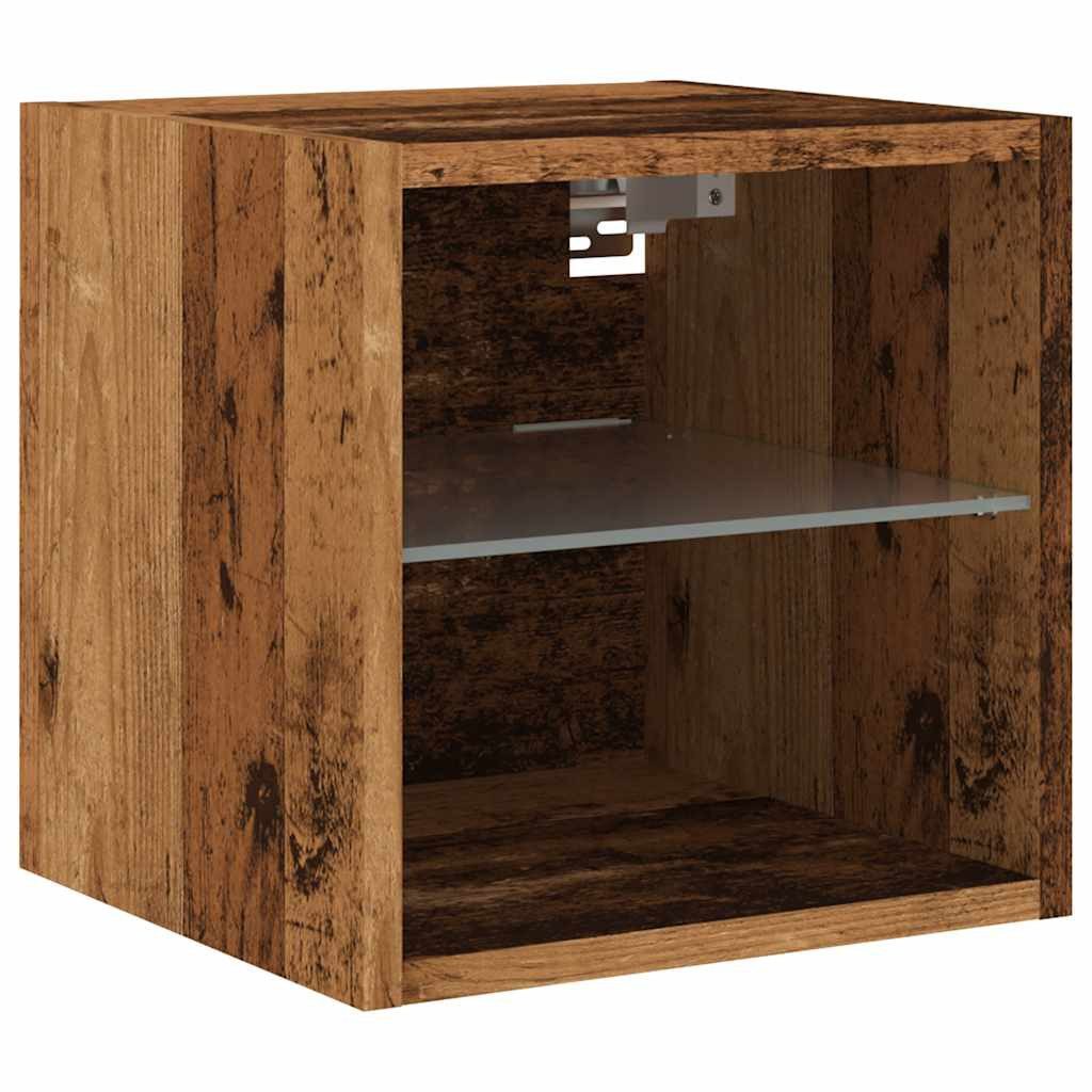 vidaXL TV-Wand TV-Wandschrank mit LED-Leuchten Altholz-Optik günstig online kaufen