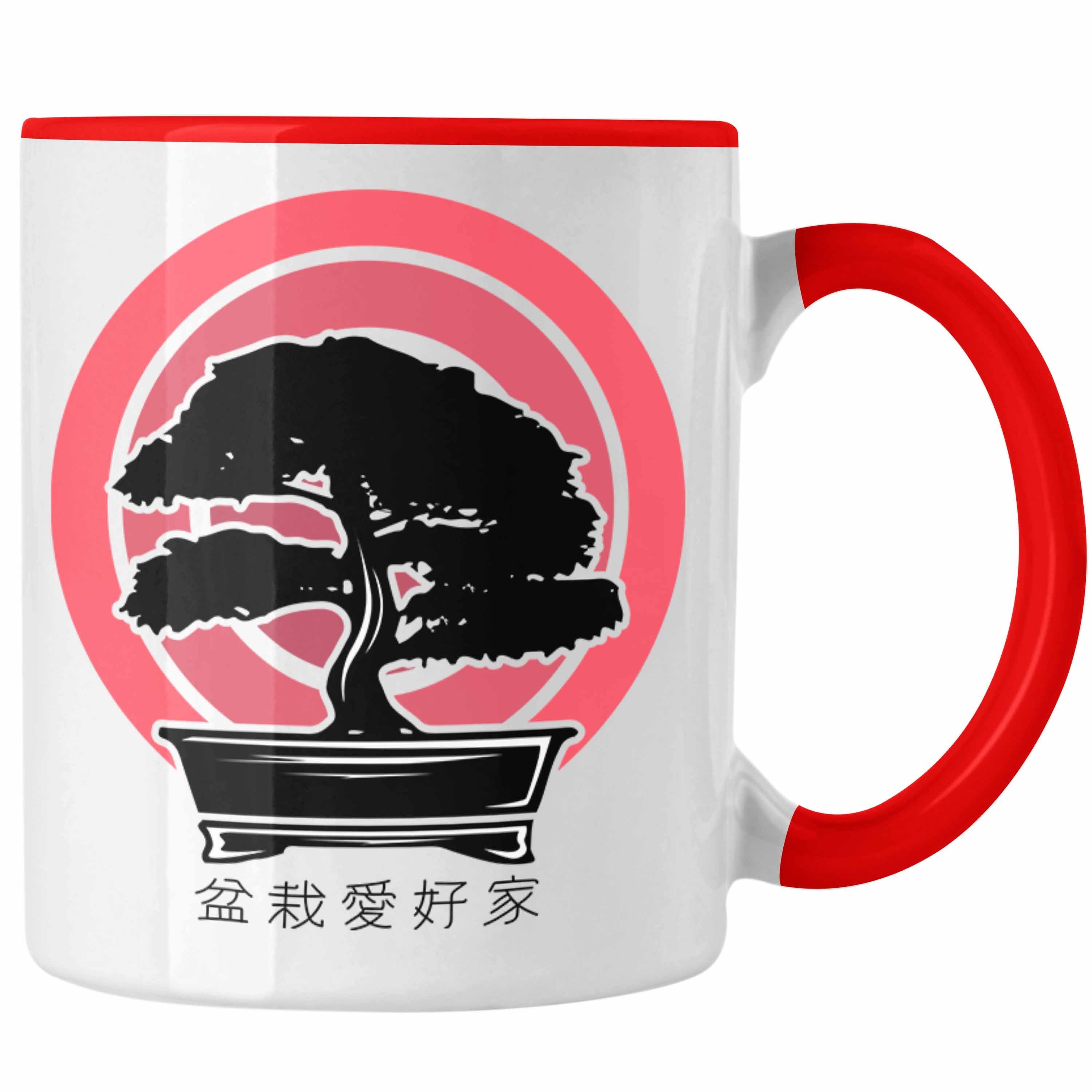 Trendation Tasse Lustige Bonsai Tasse Geschenk für Bonsai-Liebhaber Grafik Rot