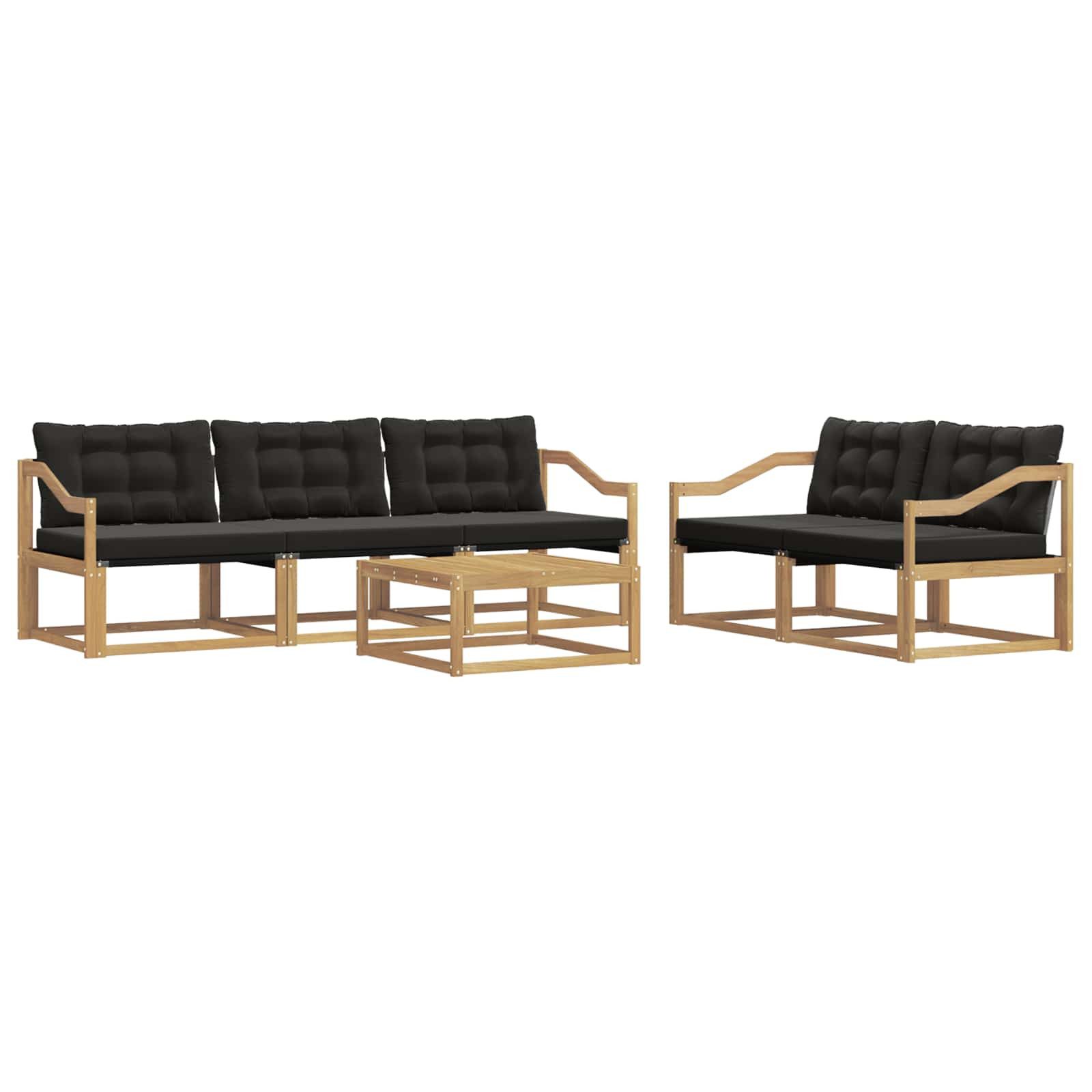 vidaXL Gartenlounge-Set Outdoor-Sofagarnitur 6 stk. Weiß und Schwarz, (6-tlg)