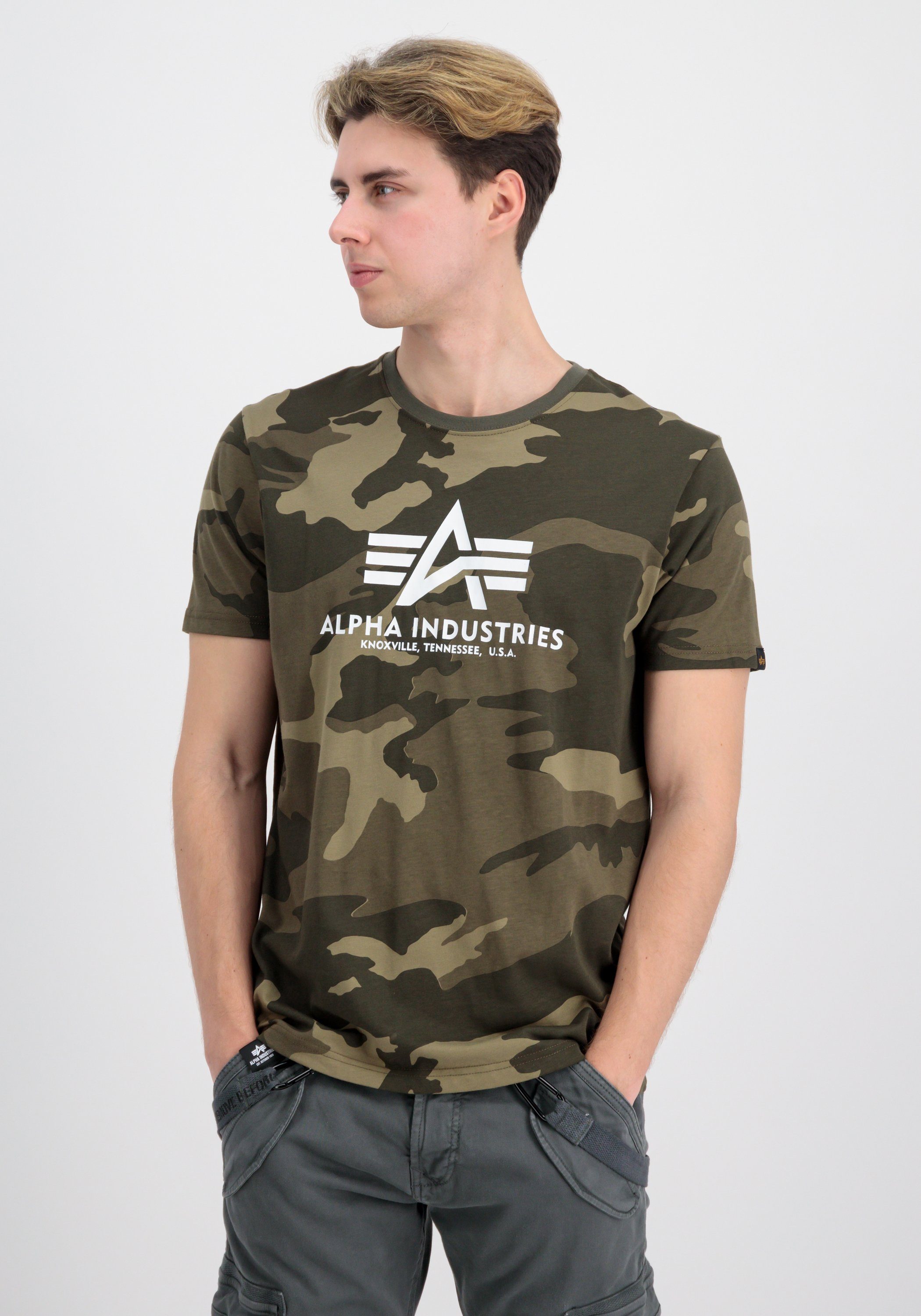 T-Shirt Industries Men Basic Alpha - olive Camo Alpha Industries camo T-Shirts T-Shirt
