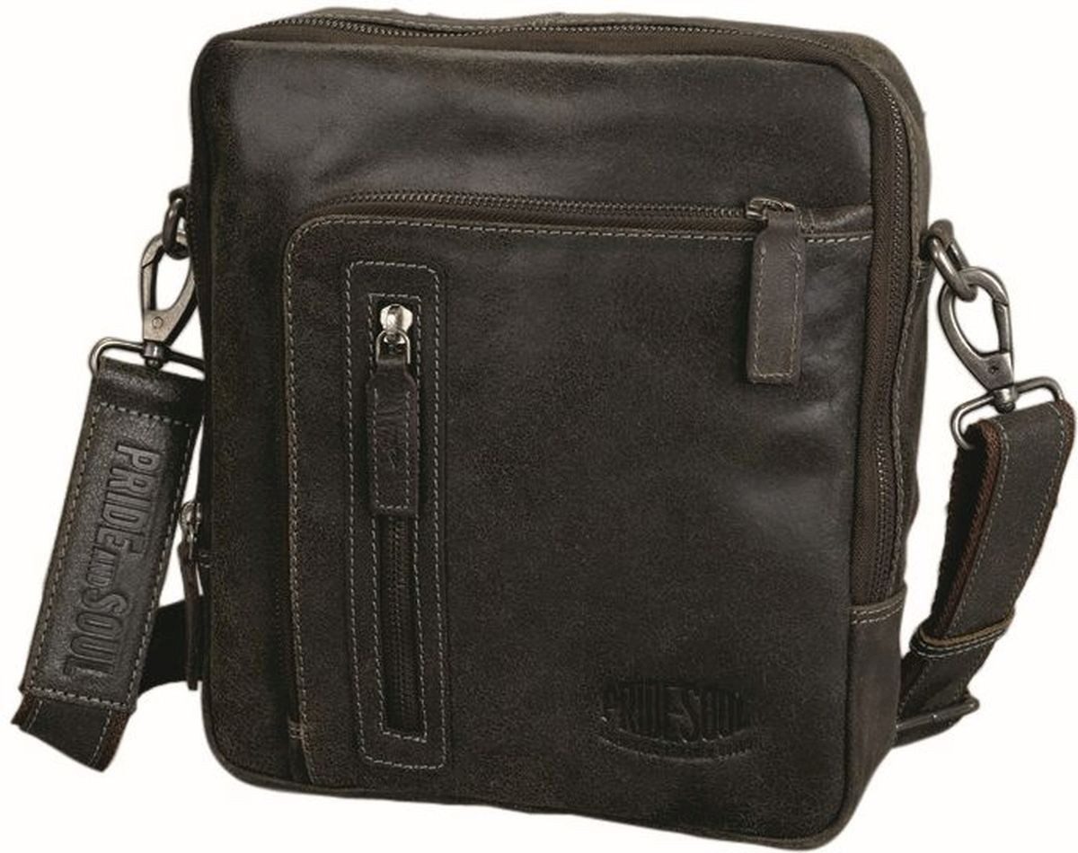 PRIDE & SOUL Umhängetasche Umhängetasche Wretch 27x24x7cm Leder braun (5 Stück)