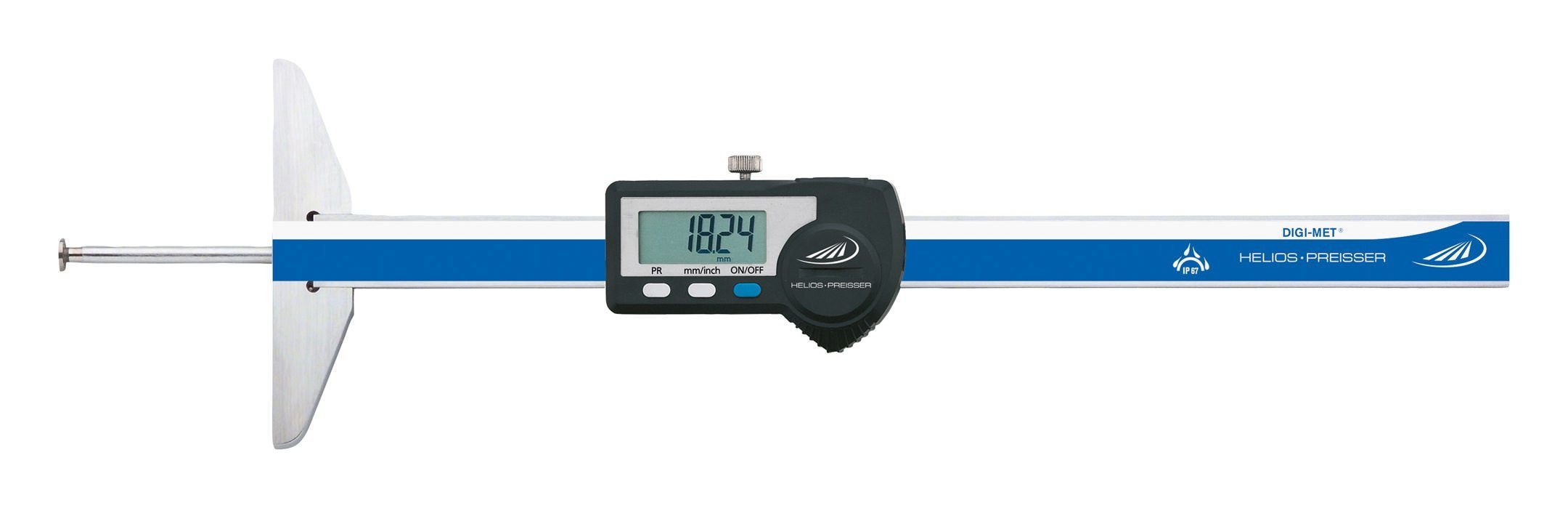 HELIOS PREISSER Messschieber, Digitaler Tiefenmessschiebermit Teller 100