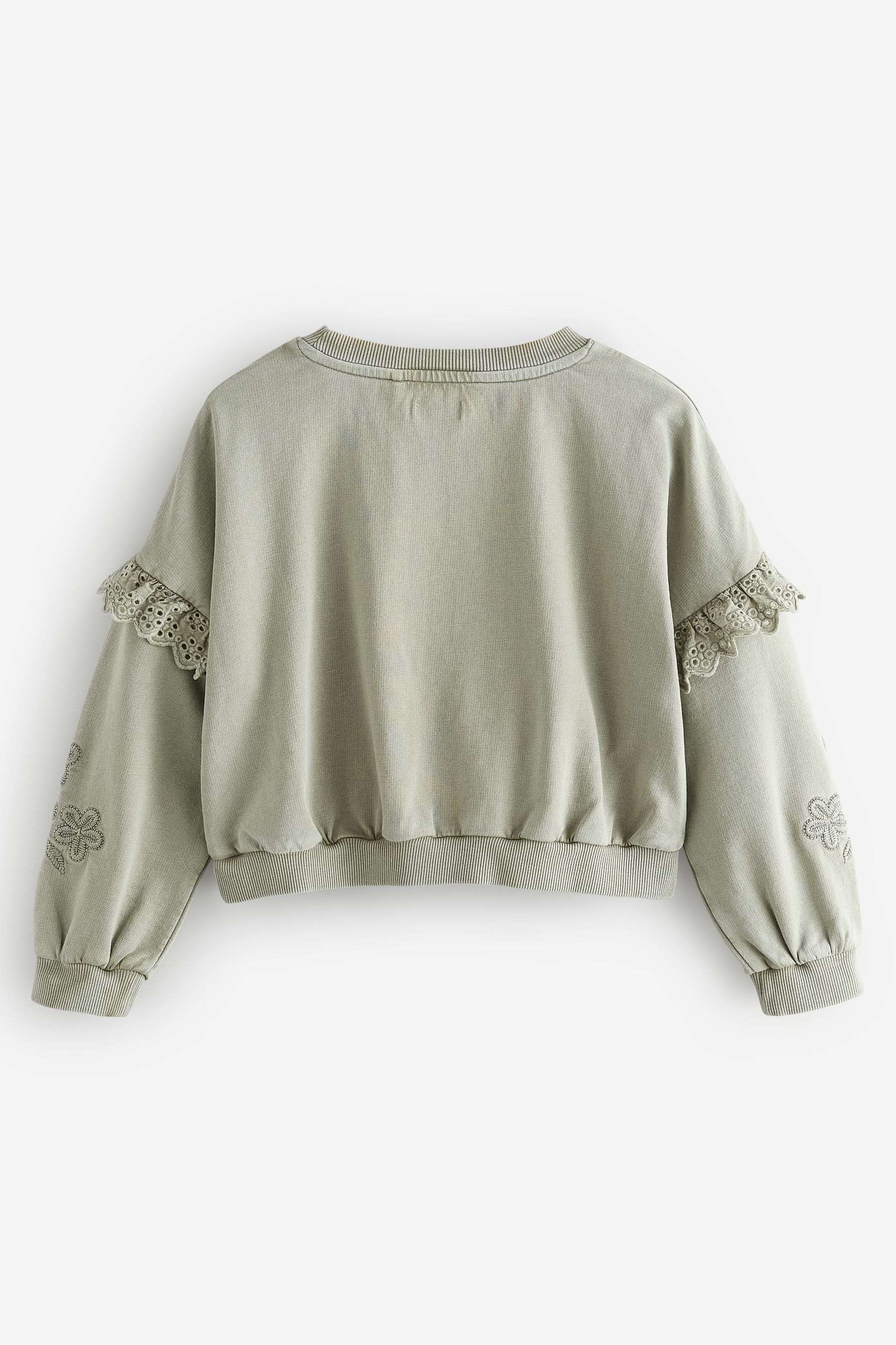 Next Sweater Kastiges Langarm-Sweathirt mit Stickerei günstig online kaufen