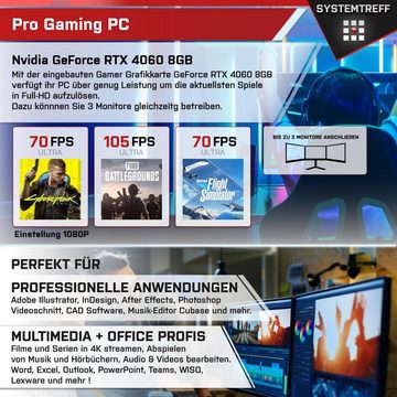 SYSTEMTREFF Gaming-PC-Komplettsystem (27", AMD Ryzen 5 5500, GeForce RTX 4060, 16 GB RAM, 1000 GB SSD, Windows 11, WLAN)