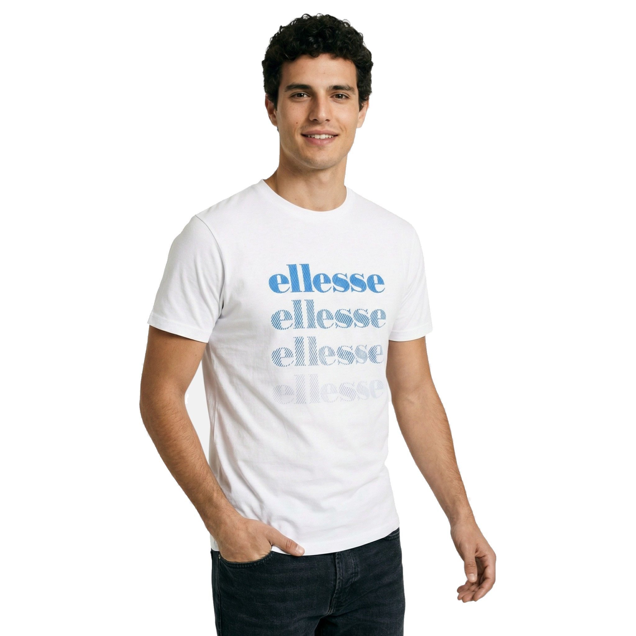Ellesse Print-Shirt Ellesse T-Shirt Logo weiß Herren und Jugendliche S-XXL