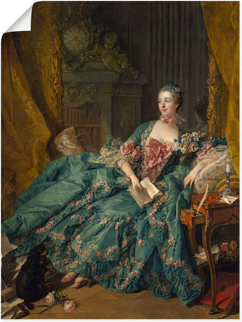 Artland Wandbild Bildnis der Marquise de Pompadour. 1756, Frau (1 St), als Leinwandbild, Poster in verschied. Größen