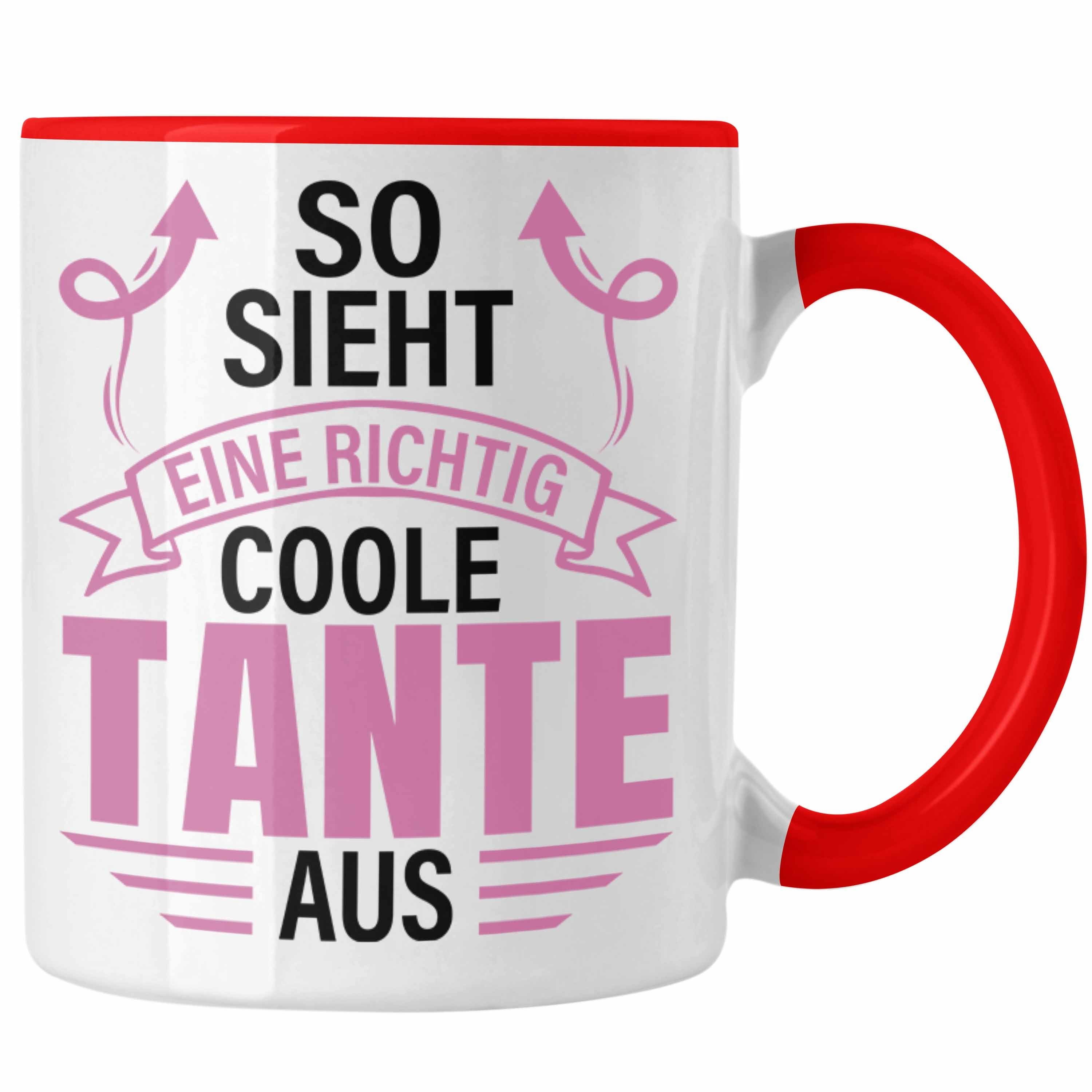 Rot Trendation Tante Lustig Geschenk Sieht Spruch Richtig Trendation Geschenkidee Eine Coole So Tasse Aus Tante - Tasse