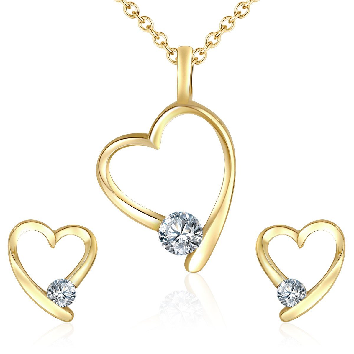 Rafaela Donata Schmuckset Halskette + Сережки-гвоздики (3-tlg), verziert mit Kristallen von Swarovski®