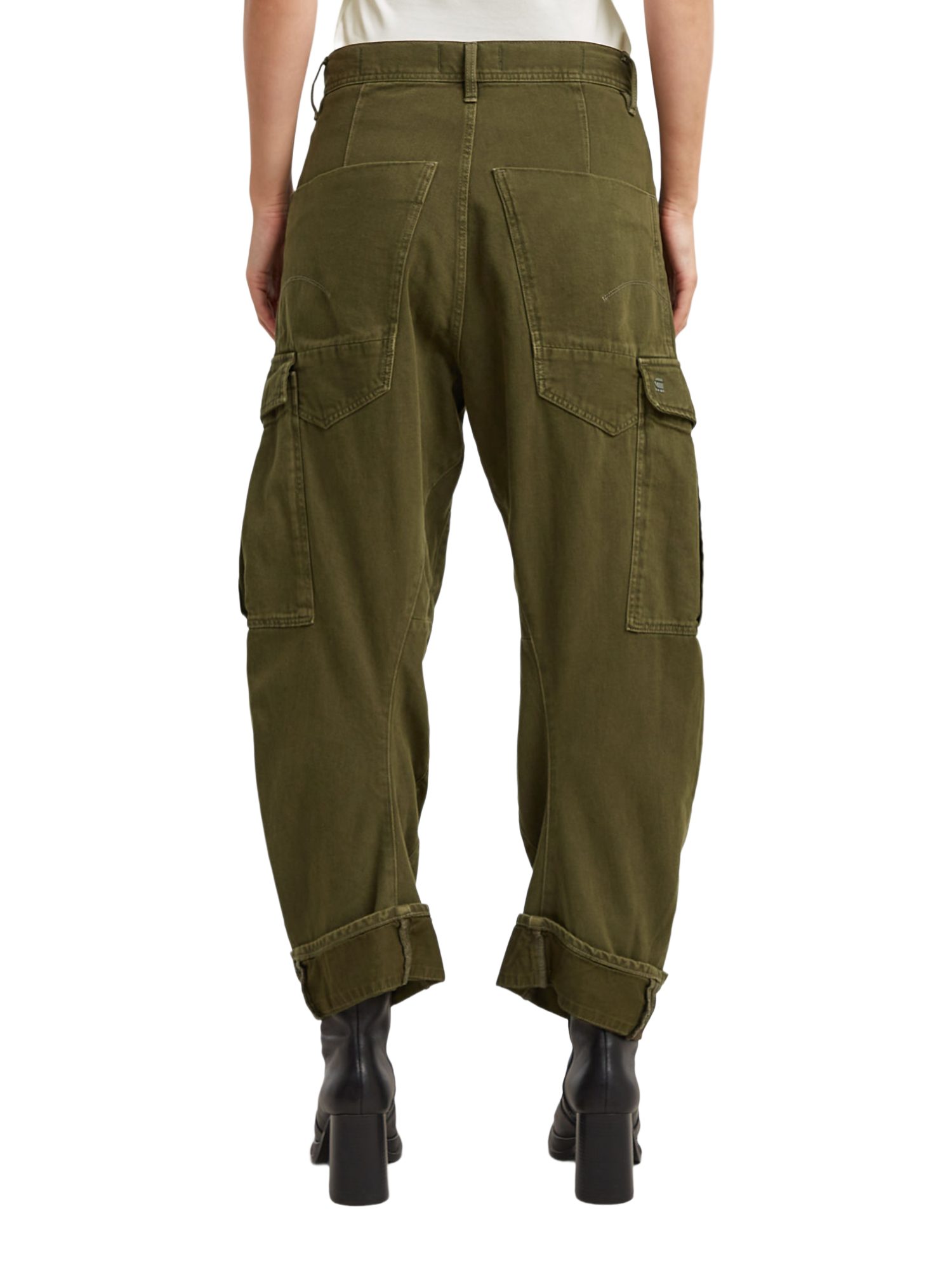 G-STAR Stoffhose grün,Casual,Baumwolle,Unifarben,Boyfriend Fit,Mittel