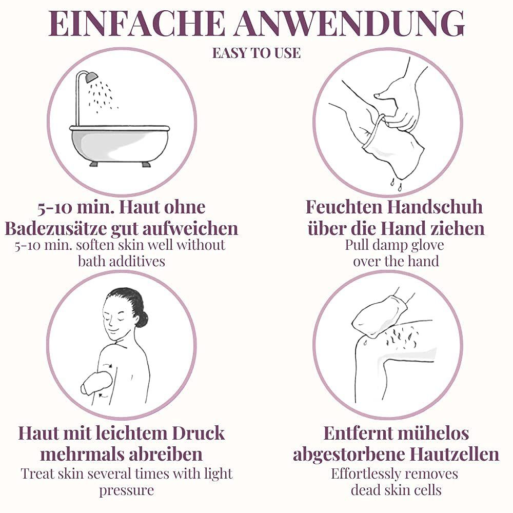 Scrub Carenesse effektiv Peeling Massagehandschuh & Peeling Handschuh Peeling glove exfoliating, natürlich Ziegenhaar Peelinghandschuh Natural Massageschwamm Body