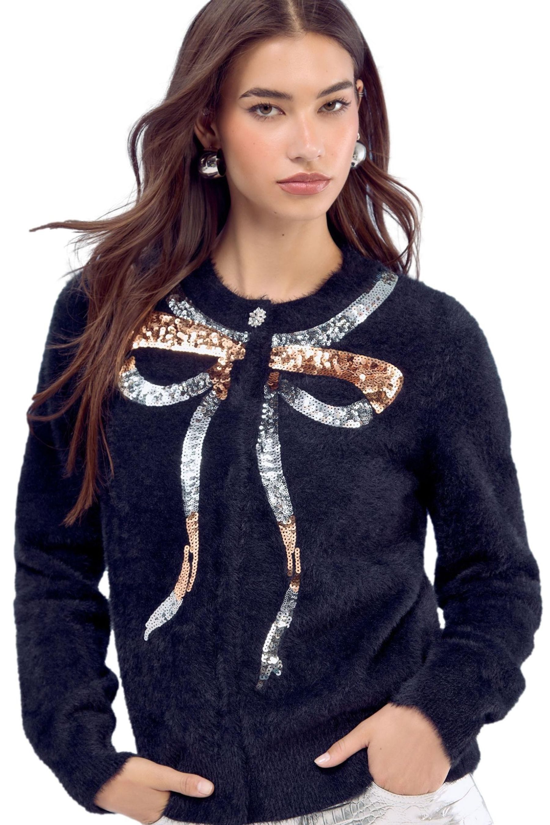 Strickjacke Lipsy Weihnachten geknöpfte Strickjacke