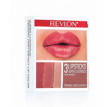 Revlon Lippenstift-Set Lippenstifte 3er Set LUSTROUS LIPSTICK LIGHT
