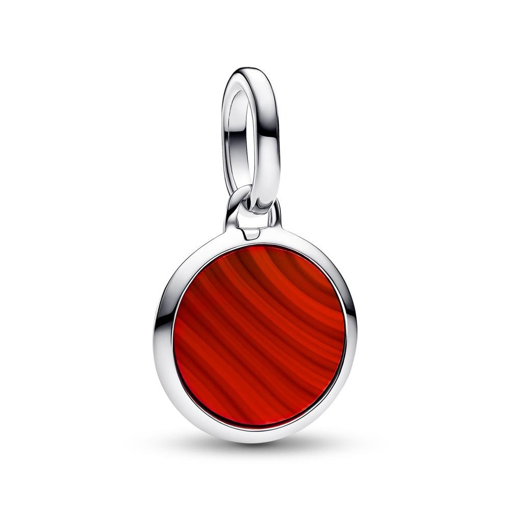 Pandora Charm-Einhänger Mini-Medaillon-Charm aus Sterlingsilber, ME, rotes Glas von PANDORA