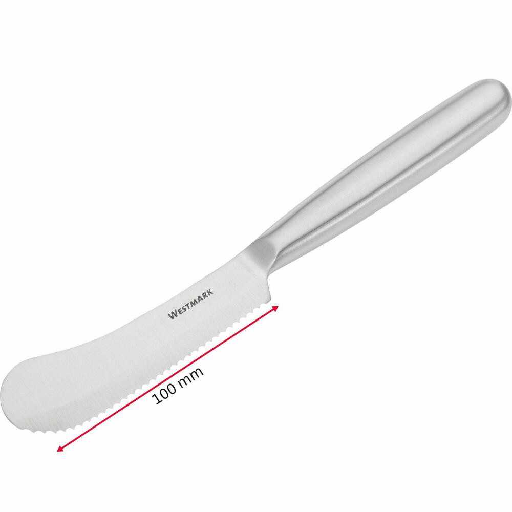 WESTMARK Brötchenmesser 2 Stk, 10 cm Klinge, Frühstücksmesser klassisch, Rostfreier Edelstsahl, Rostfreier Edelstahl, Wellenschliffklinge