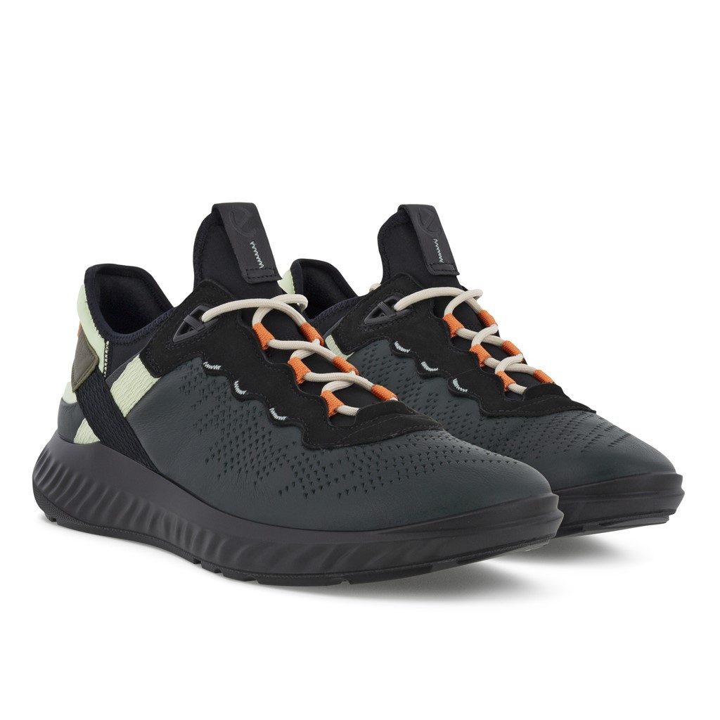 Ecco ATH-1FM Leder/Textil blaugrün Herren Sneaker