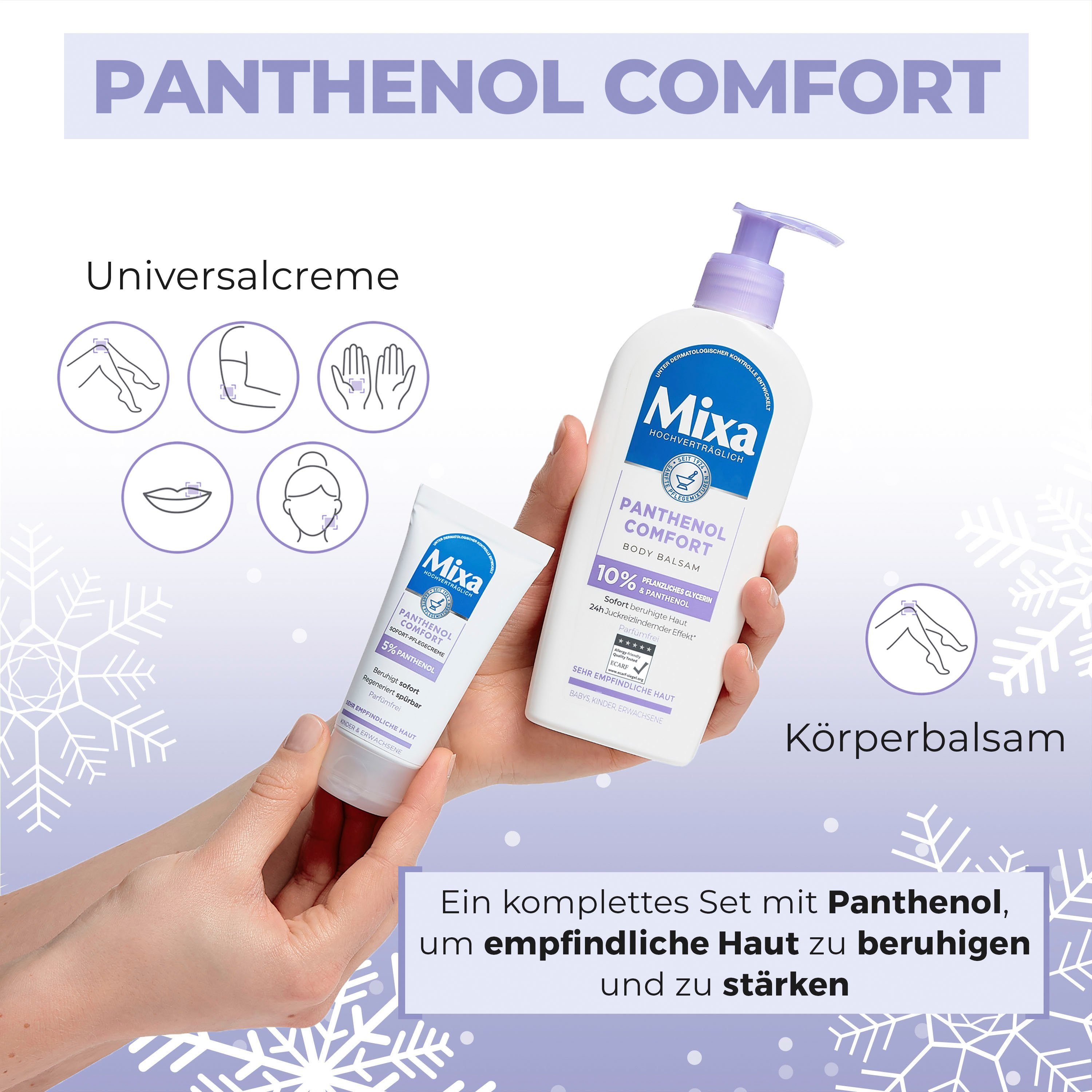 Mixa Körpercreme Panthenol Comfort Set, Pflege sensitive Pflege-Duo Set 2-tlg