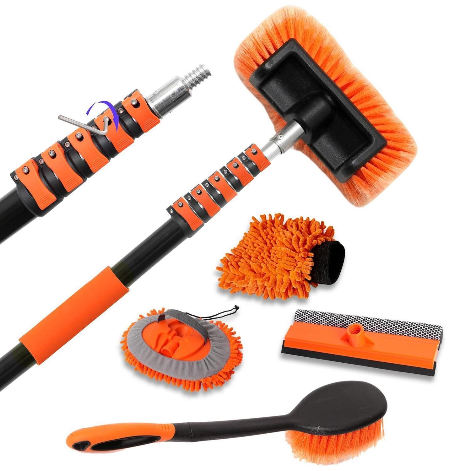 LuxusKollektion Autowaschbürste Autowaschbürsten-Set 6-in-1 Teleskop, (1-tlg)