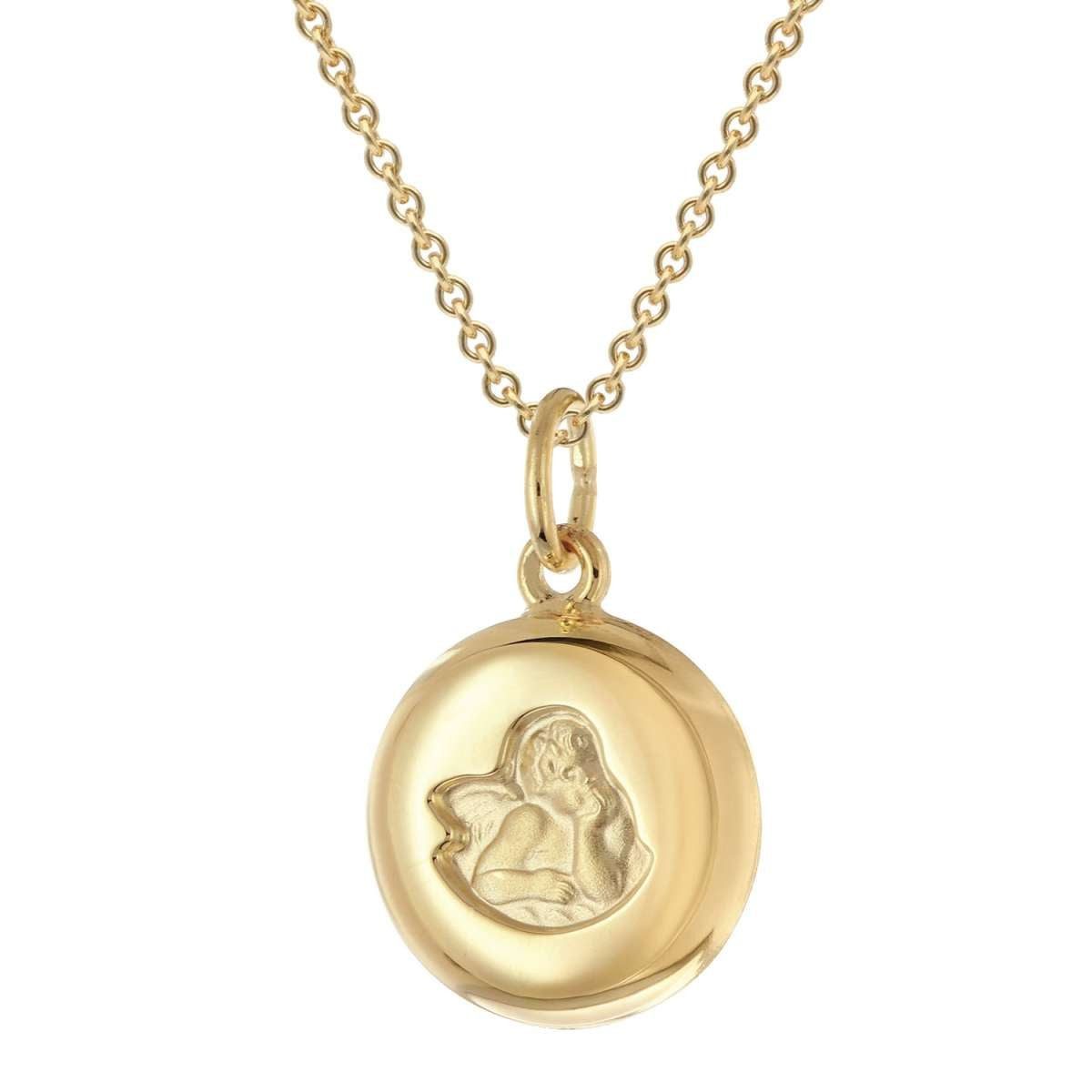 trendor Kette mit Anhänger 28582, Kinder Engel Gold 333/8K Mit Vergoldeter Silberkette
