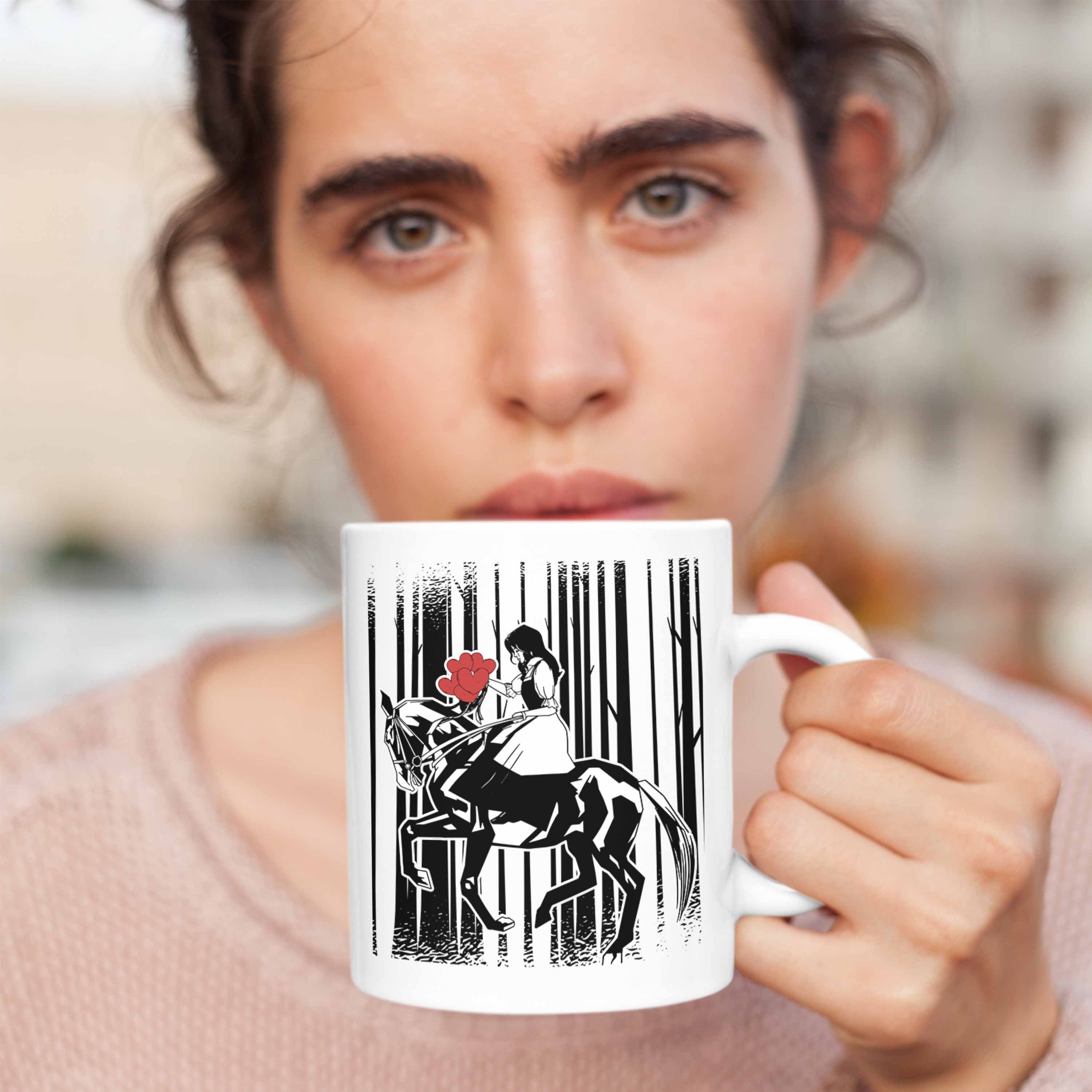 Pferde Mädchen Grafik - Reiter Sprüche Geschenk Tasse Geschenkidee Reiterin Pferde Trendation Tasse Mädchen Weiss Lustige Trendation