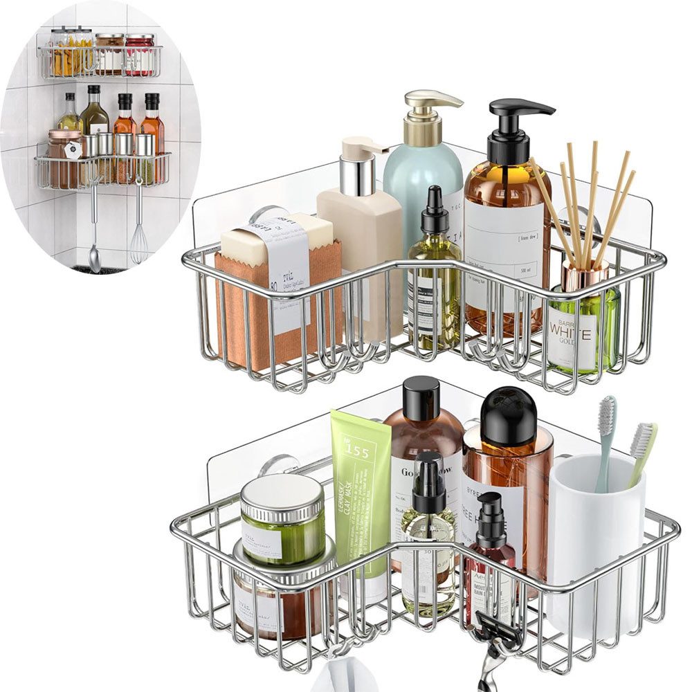 SURFOU Duschregal duschablage ohne bohren badezimmer organizer duschregal o günstig online kaufen