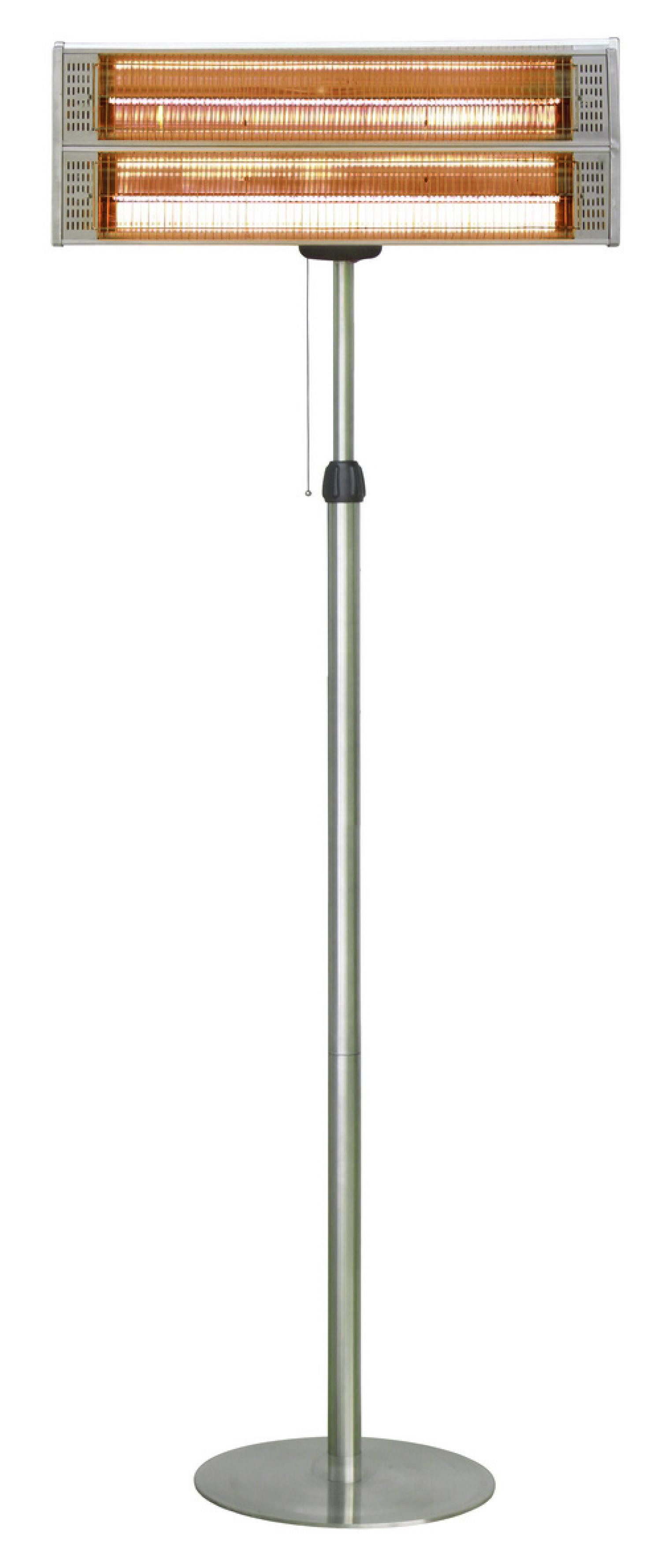 WDH Heizstrahler WDH-240GT, 2400 W, Komplett aus Edelstahl, 2 effektiven Heizröhren