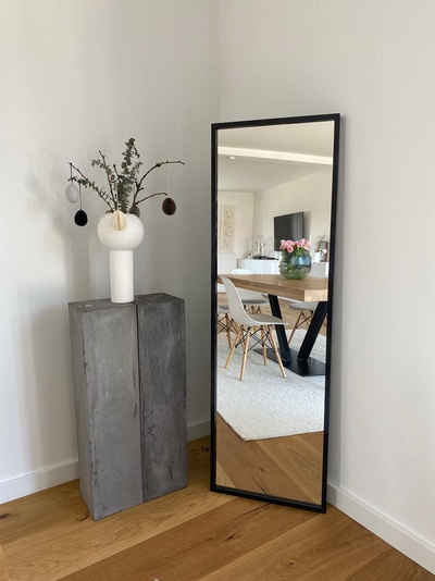 Your-Homestyle Wandspiegel Spiegel / Wandspiegel 50 x 150 cm / 66 x 166 cm Glas Holz mit Rahmen, gerahmter Ganzkörperspiegel Rahmenfarbe Eiche schwarz