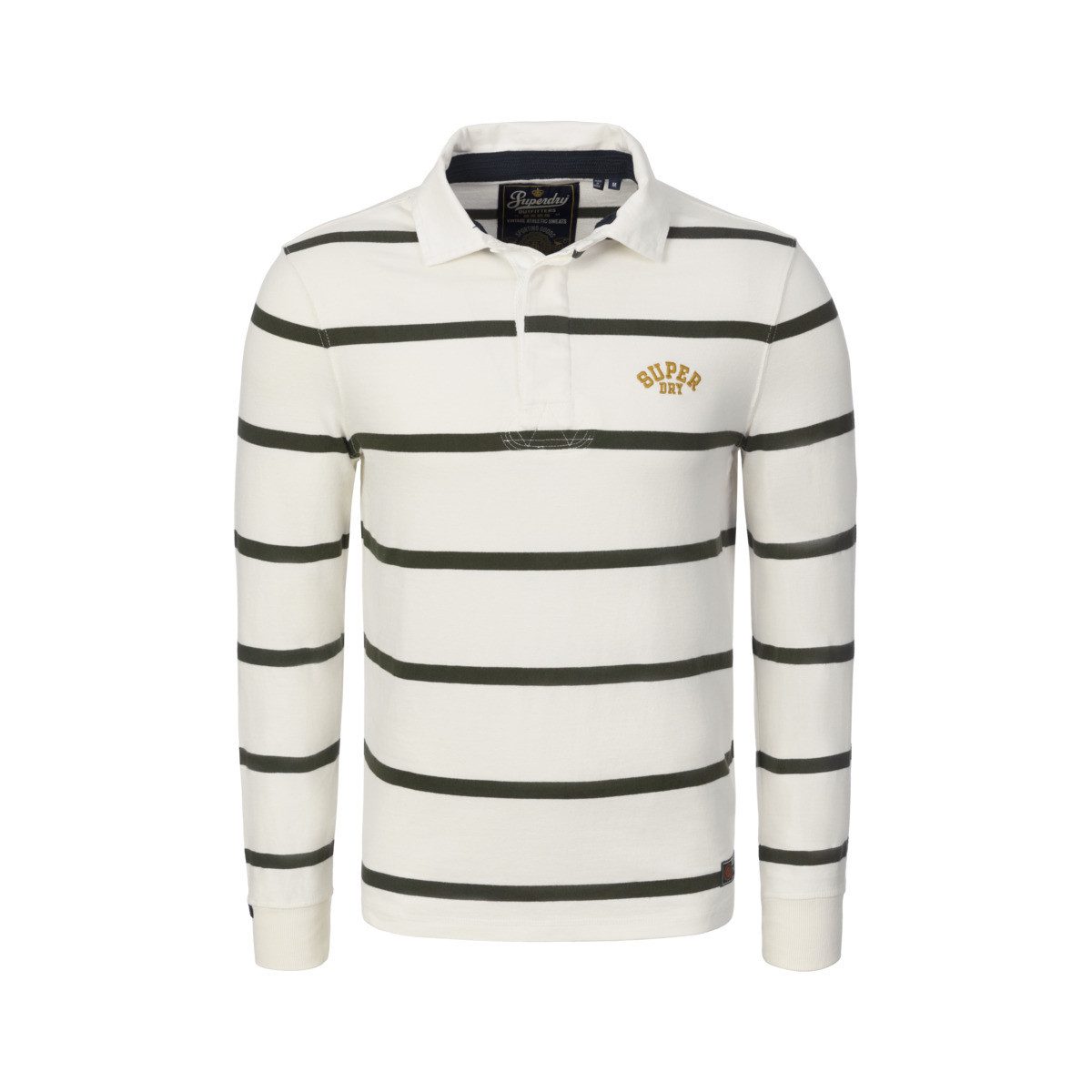 Superdry Herren Vintage Athletic Stripe Rugby-shirt Weiß/grün - Größe: XL