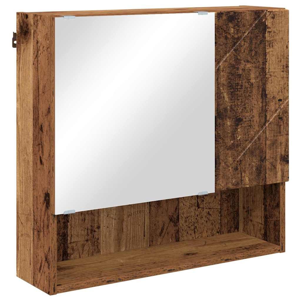 vidaXL Badezimmerspiegelschrank Spiegelschrank mit Regal Altholz günstig online kaufen