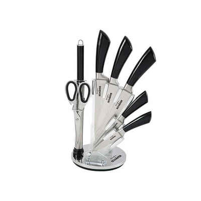 Neuetischkultur Messerblock Messerblock 8 teiliges Set Metallic Black (8tlg), Küchenmesser Wetzstahl Küchenschere