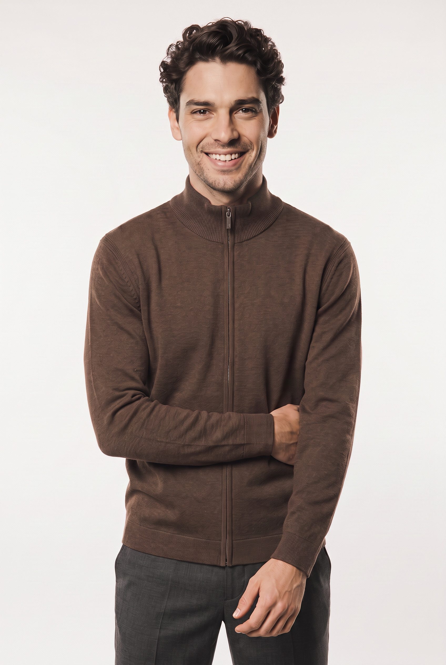 TOM TAILOR Strickjacke mit Logo Stickerei