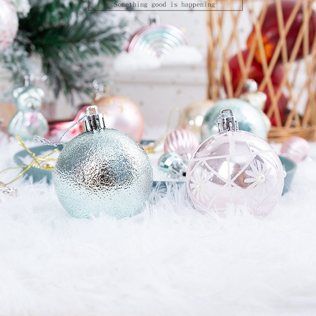 XDeer Weihnachtsbaumkugel Weihnachtsdeko Set,70 Stk Dekroset,Kunststoff Christbaumkugeln, Weihnachtsbaumsdekor Plastik Weihnachtsbaumschmuck mit Aufhänger