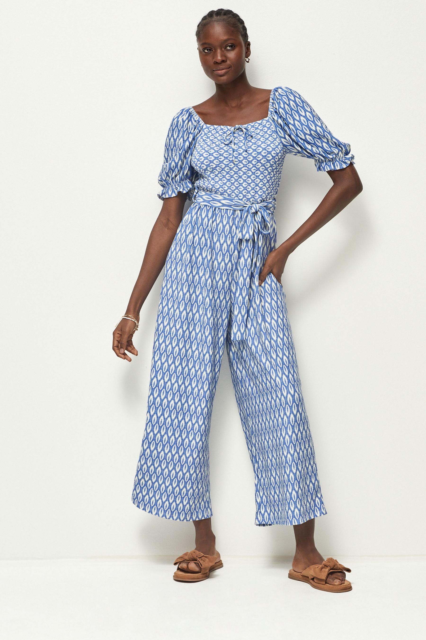 Next Jumpsuit Kurzärmliger geknoteter Overall – günstig online kaufen