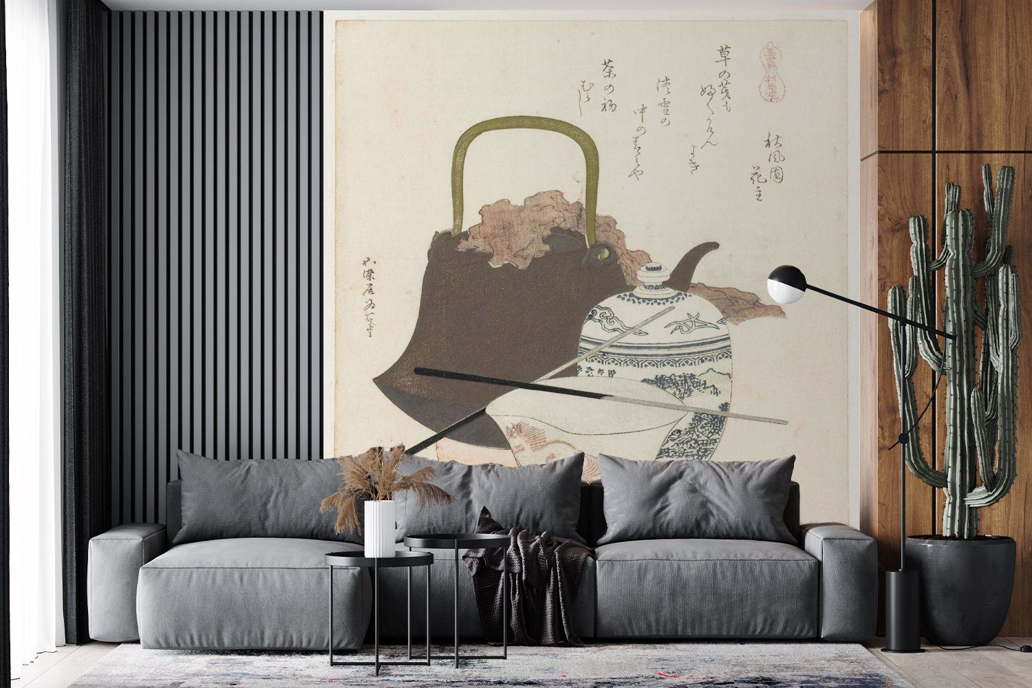 MuchoWow Fototapete Keramiken aus Sôma St), Vliestapete Wohnzimmer bedruckt, Katsushika Schlafzimmer Küche, Hokusai, von Matt, (4 - Gemälde Fototapete für