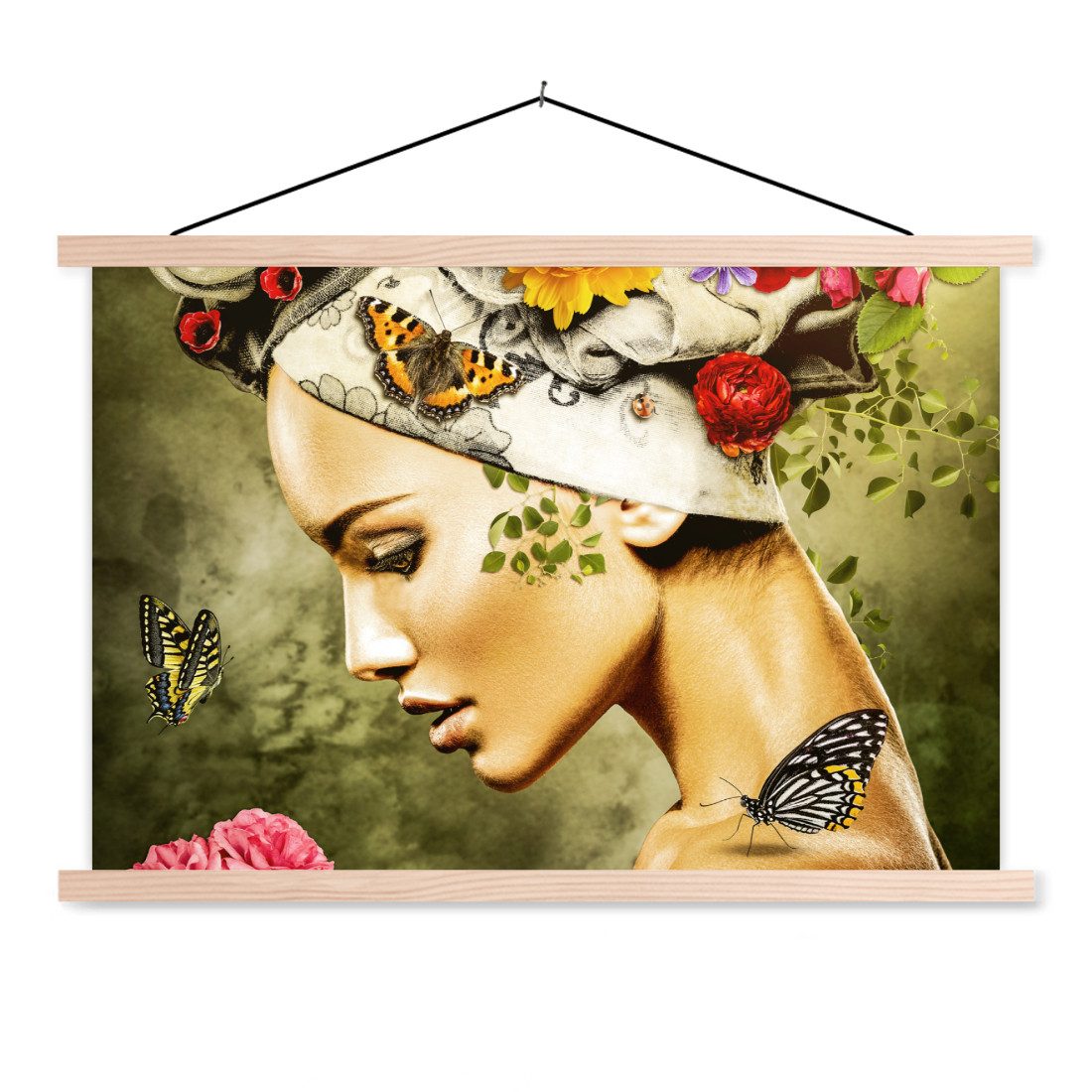 MuchoWow Poster Frau - Blumen - günstig online kaufen