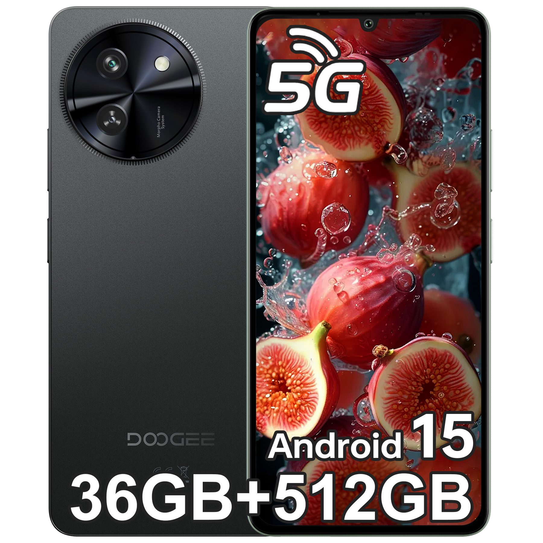 DOOGEE Note 59 Pro 5G Smartphone (17,15 cm/6.75 Zoll, 512 GB Speicherplatz, 50 MP Kamera, 5G, Android 15, 36(12+24)GB+512GB /2TB, 6.75" HD 120Hz, NFC)