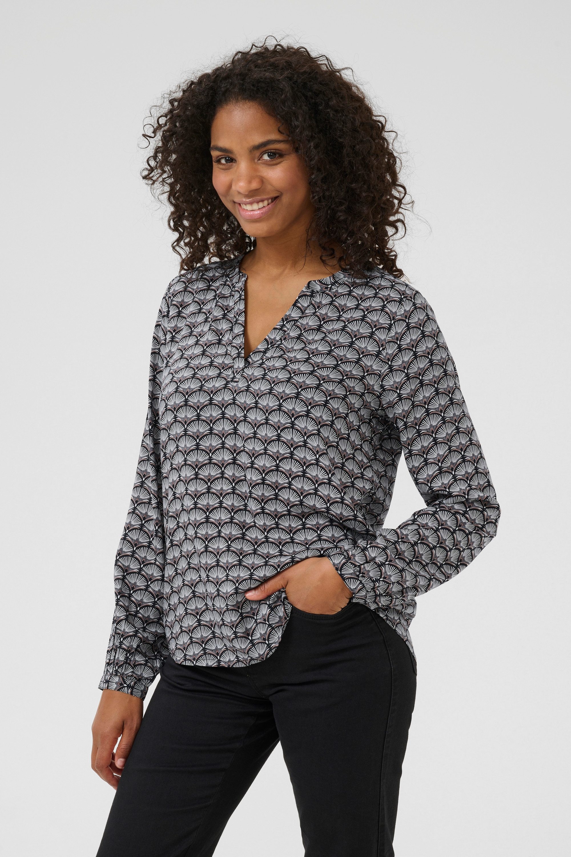 KAFFE Langarmbluse Bluse langarm KAeva