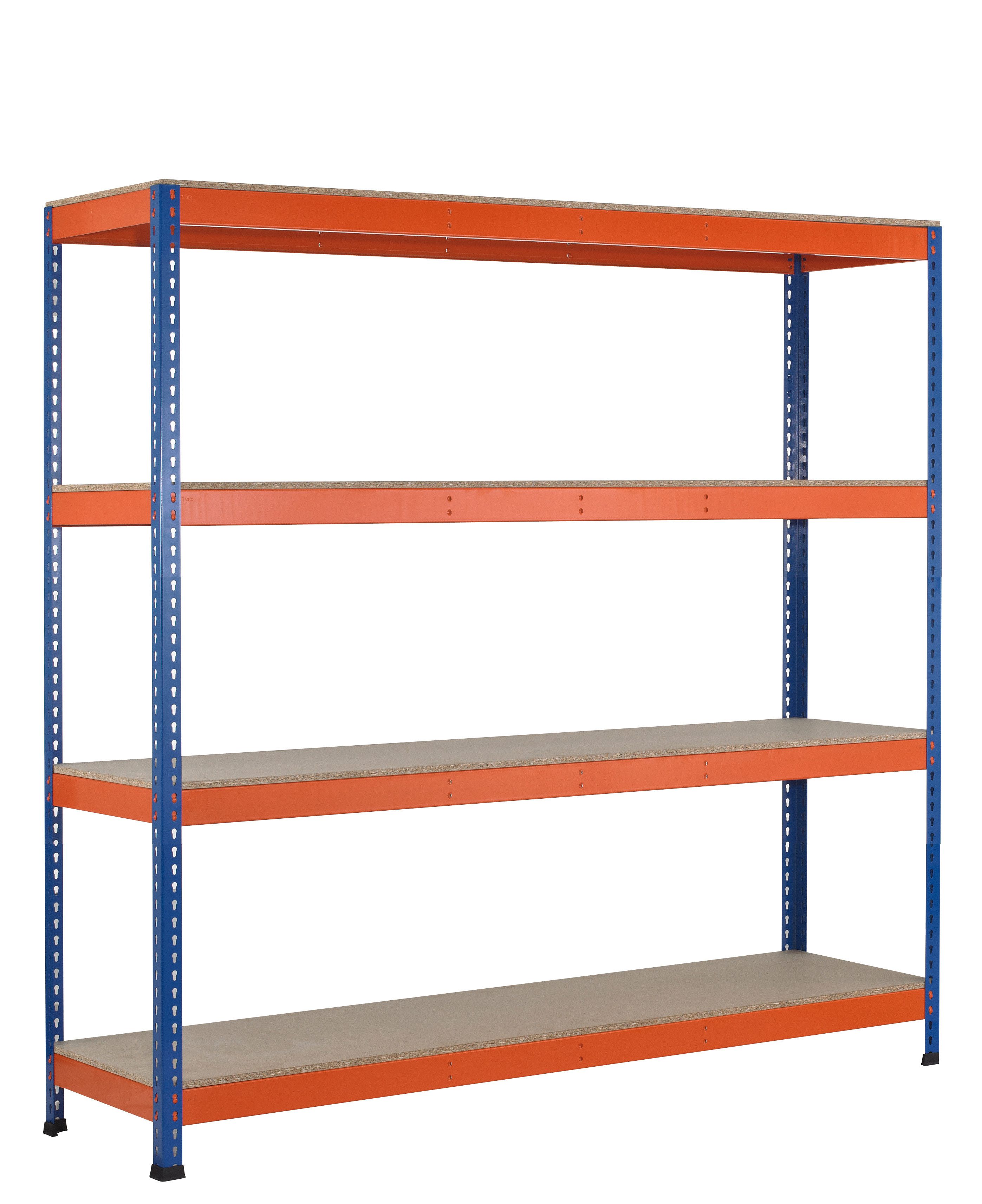 Steckregal GR, Weitspannregal Z1 mit Spanplatten, 2438 x 1536 x 469 mm
