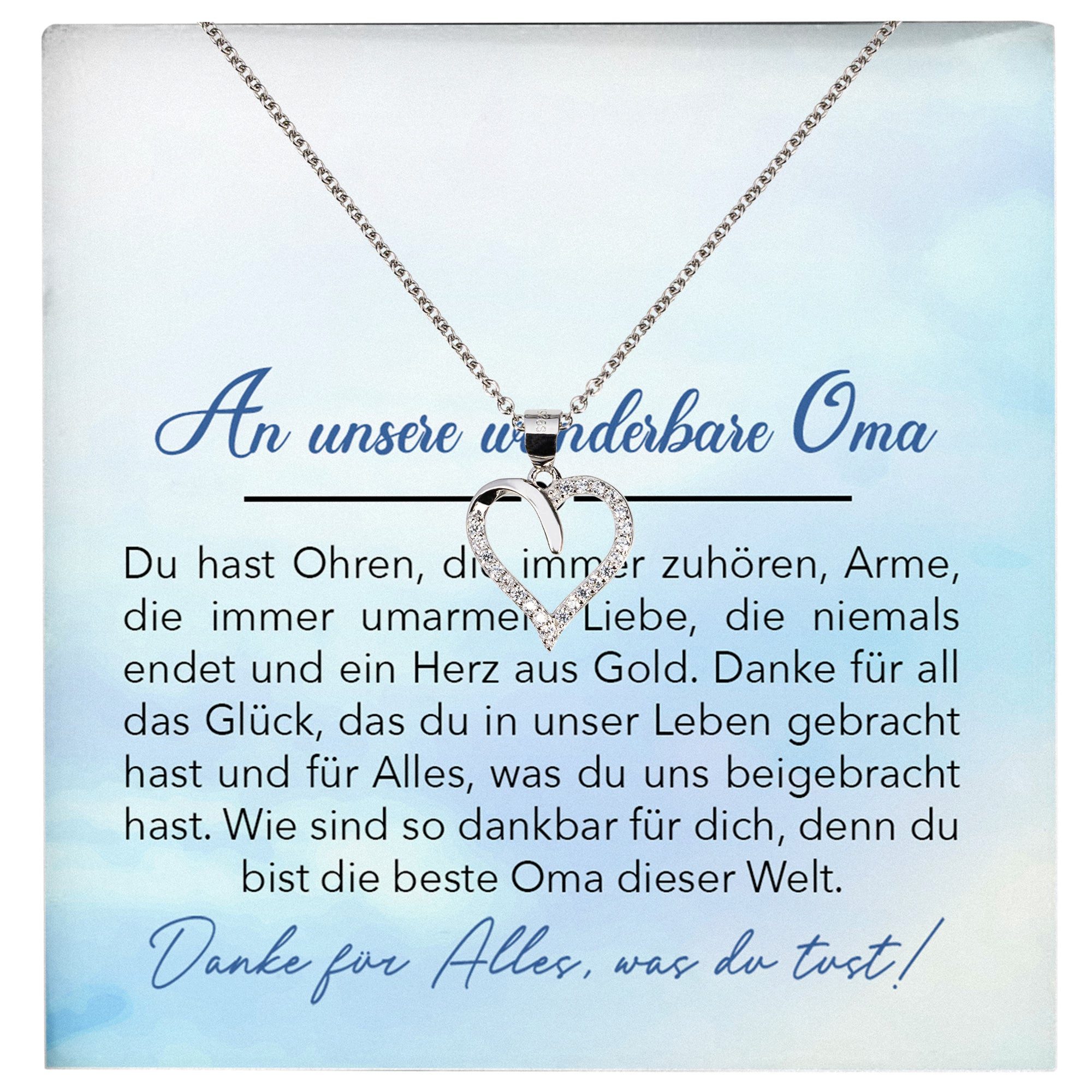 Schmuckset Liebe Oma Geschenk Grossmutter Frauen Halskette Damen Collier Herz