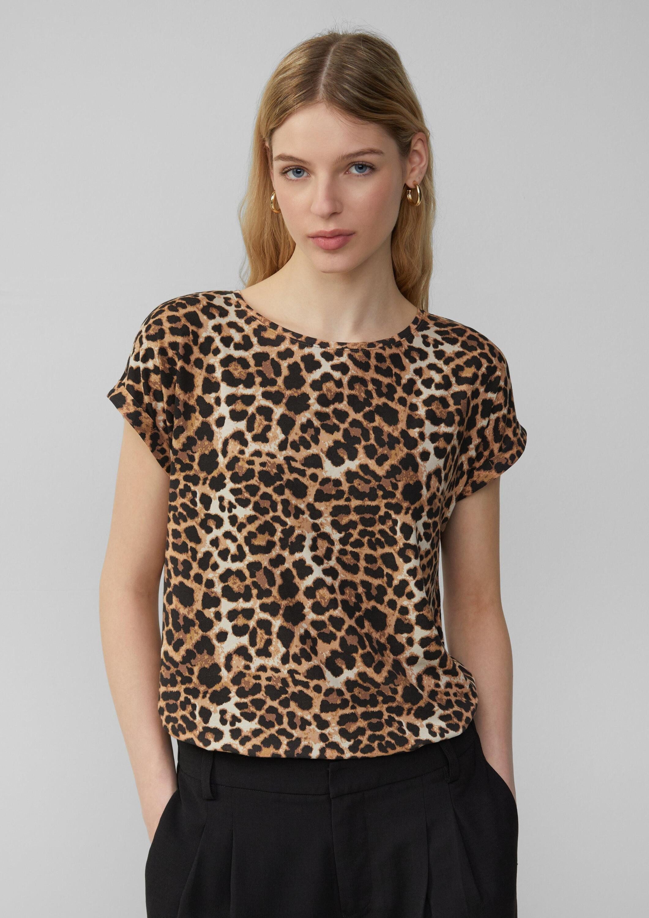 QS Kurzarmshirt T-Shirt Locker geschnittenes T-Shirt aus Modalmix günstig online kaufen