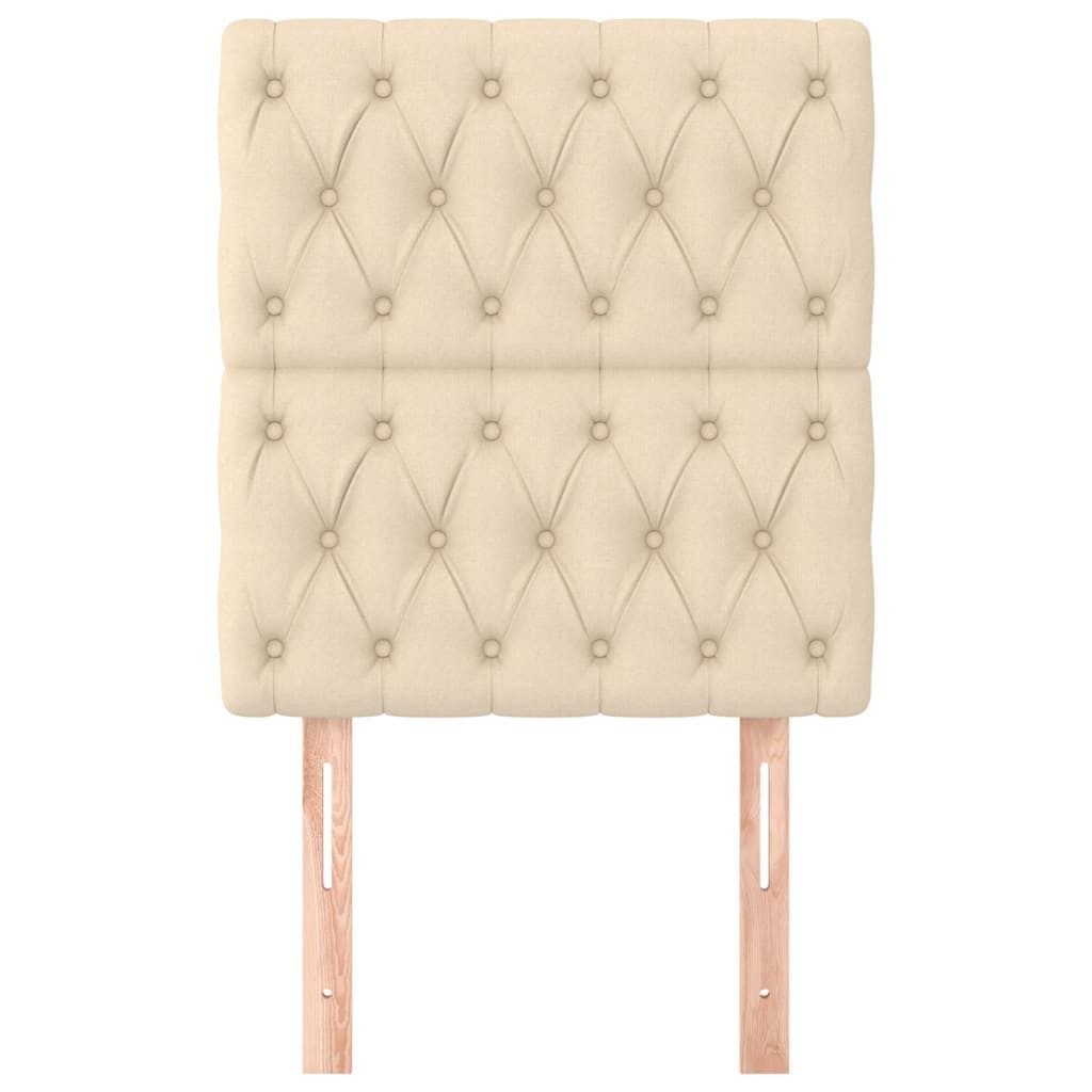vidaXL Bett Kopfteil Creme 80x7x118/128 cm Stoff (1-tlg)