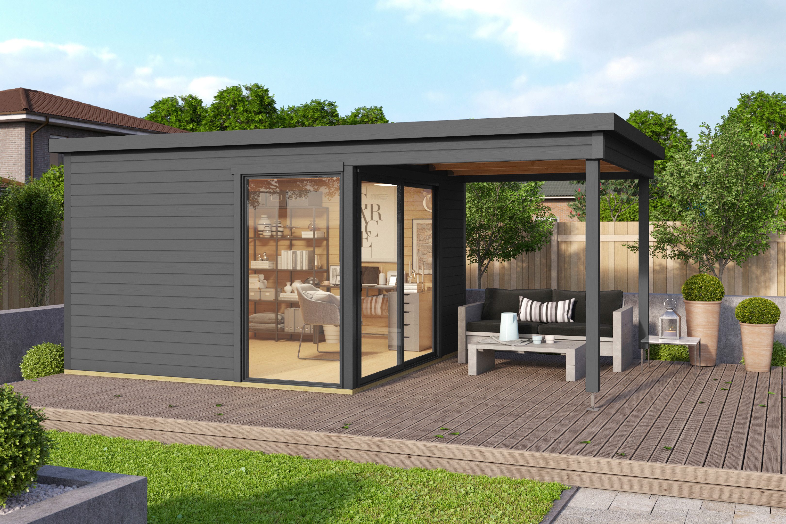 LASITA MAJA Gartenhaus DOMEO 2, BxT: 524x319,6 cm, (Set), mit Dachverlängerung
