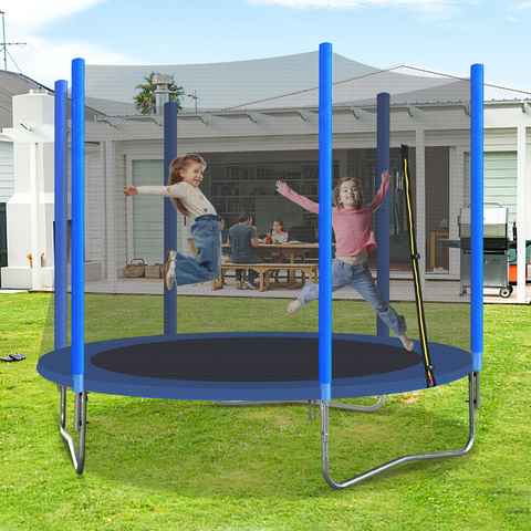 Merax Gartentrampolin Outdoor-Trampolin und Sicherheitsnetz, Ø 246 cm, Kindertrampolin, Spielplatz, belastbar bis 50 kg
