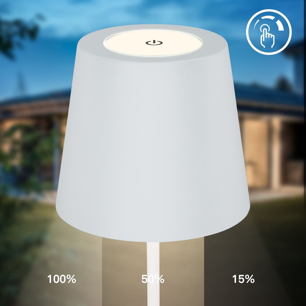 B.K.Licht Tischleuchte Akku LED Tischlampe weiß günstig online kaufen
