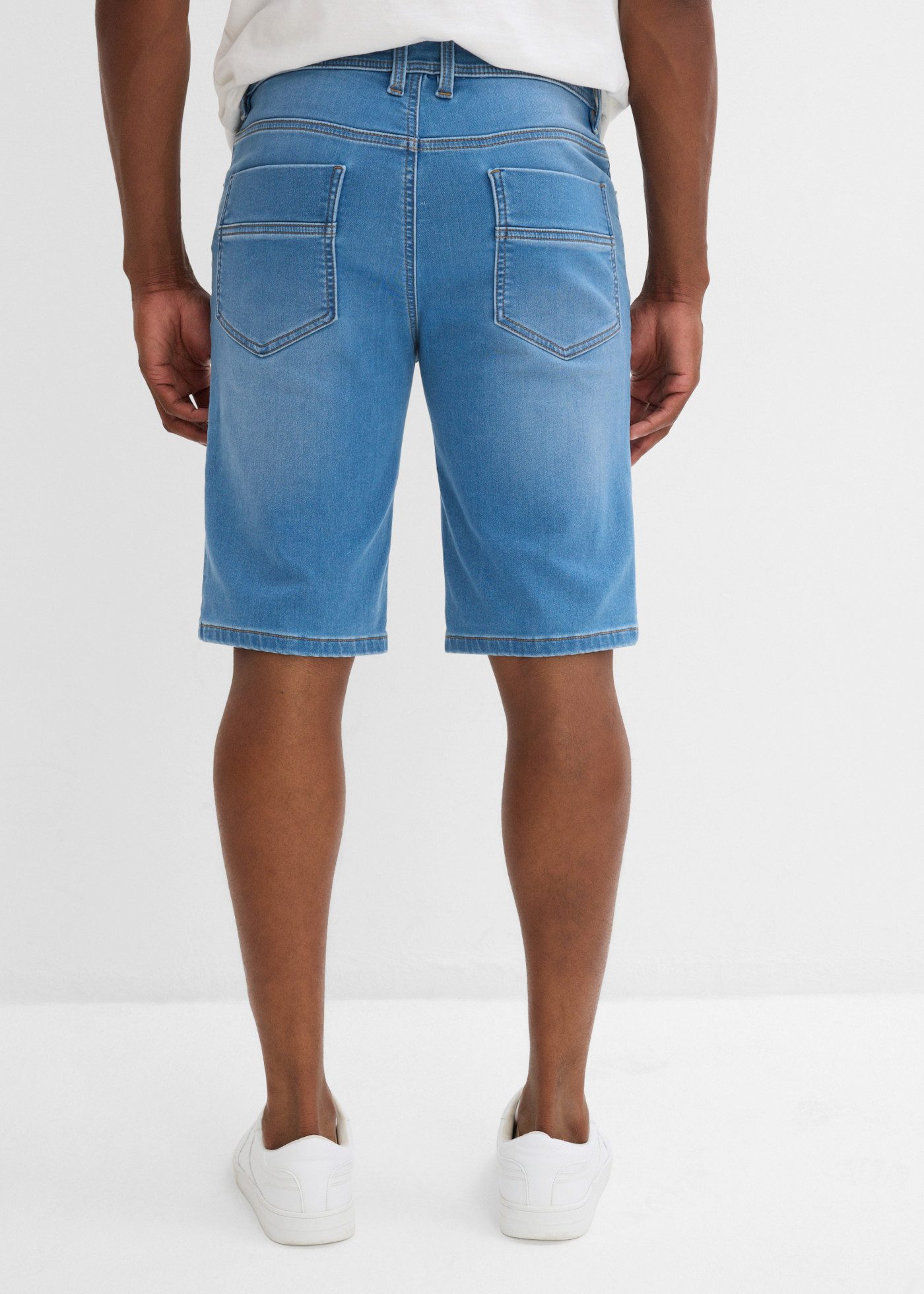 bonprix Bermudas mit Used-Effekt, aus Baumwolle, Polyester und Elasthan, casual Stil