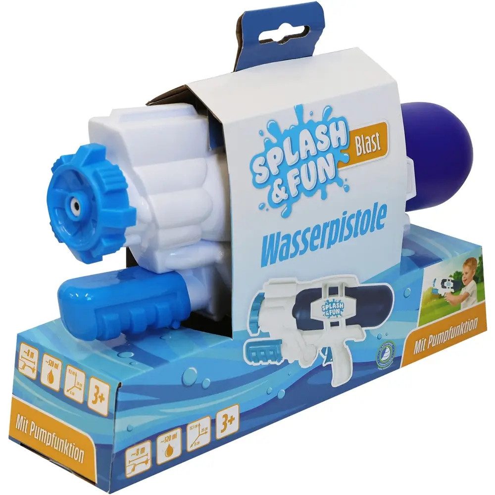 Vedes Wasserpistole Splash & Fun Wasserpistole m.it Pump- und Schussfunktion 28 cm