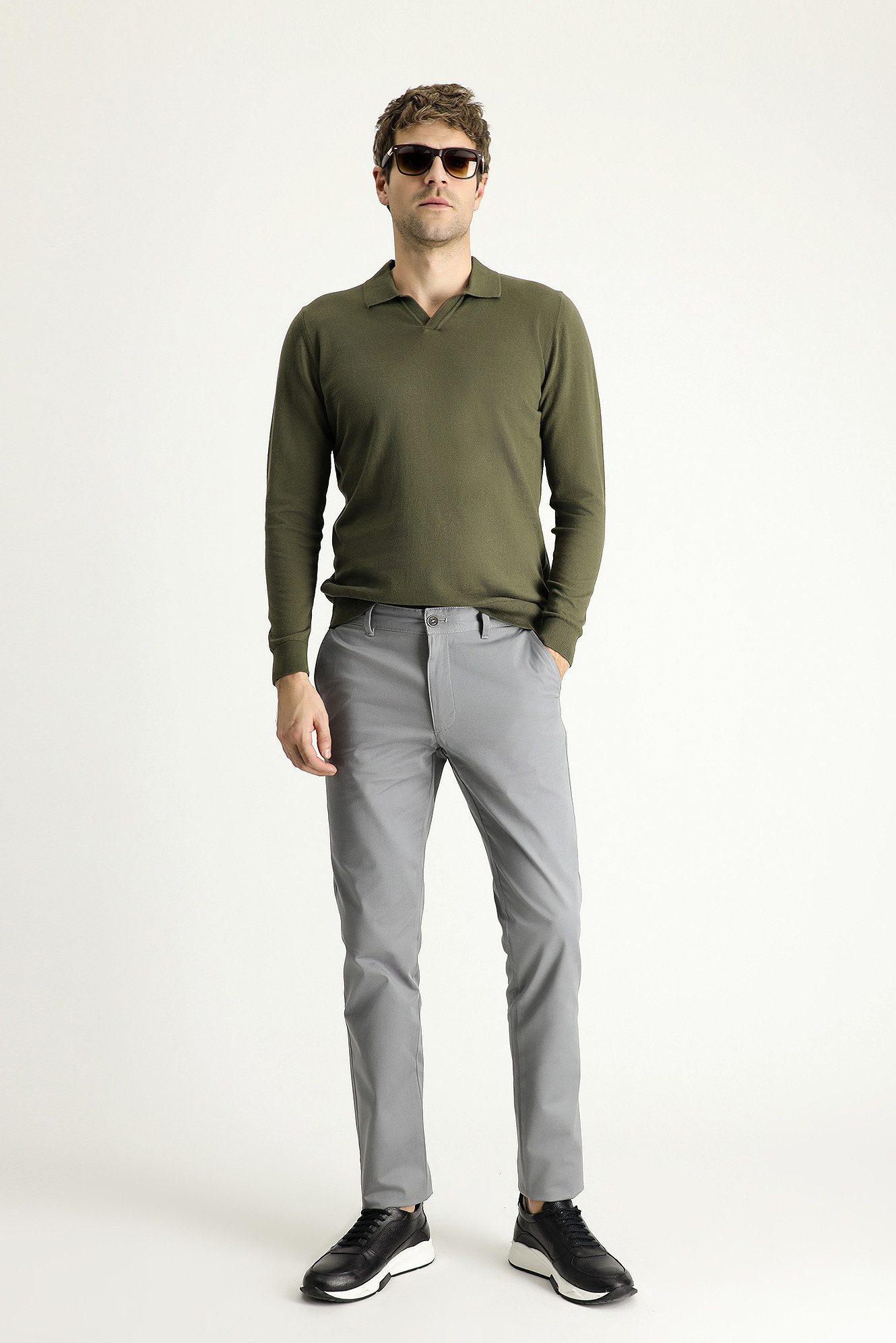 KIGILI Chinohose Regular-Fit Elastische Canvas-/Chinohose günstig online kaufen